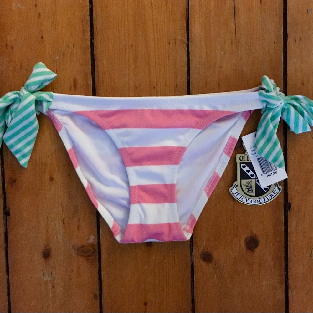 NWT Juicy Couture Striped Bikini Bottom Sz P XS
